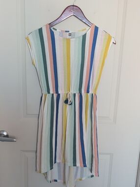 Tea Collection Multicolor Striped Drawstring Waist Dress